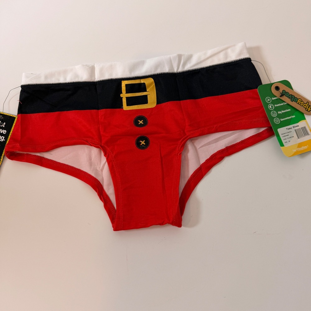 Tipsy Elves Womens Santa Underwear Red Christmas Holiday Panties M